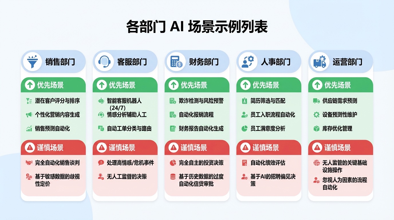 各部门 AI 场景示例