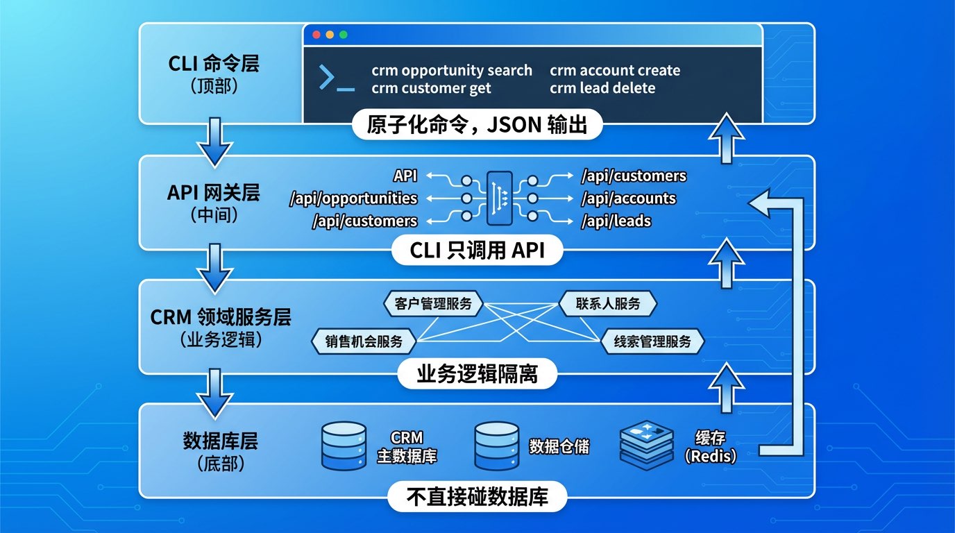 CLI → API → 数据层架构